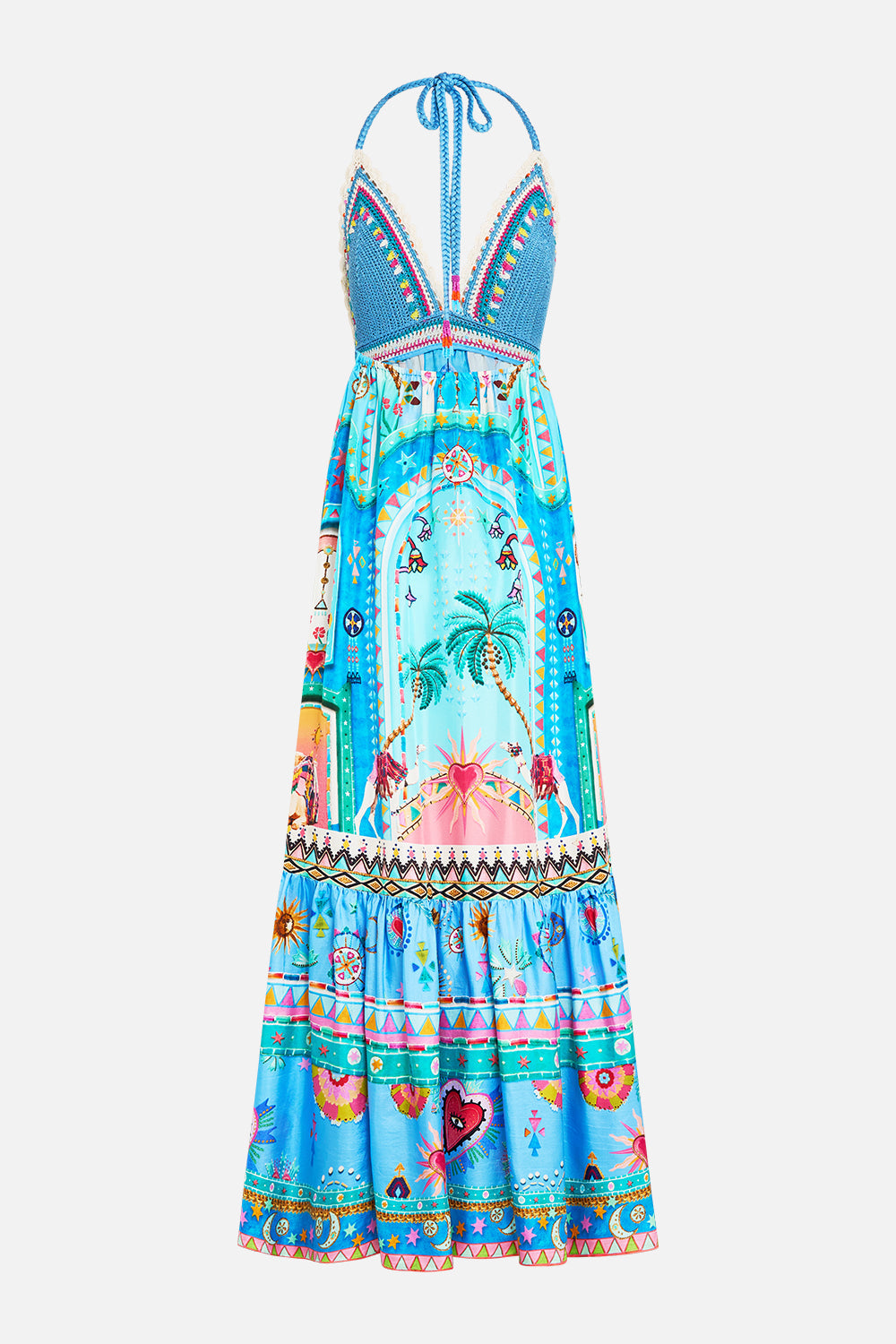 LONG DRESS WITH CROCHET BRA A PAINTED VILLAGE