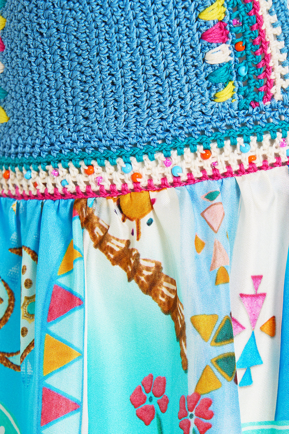 LONG DRESS WITH CROCHET BRA A PAINTED VILLAGE