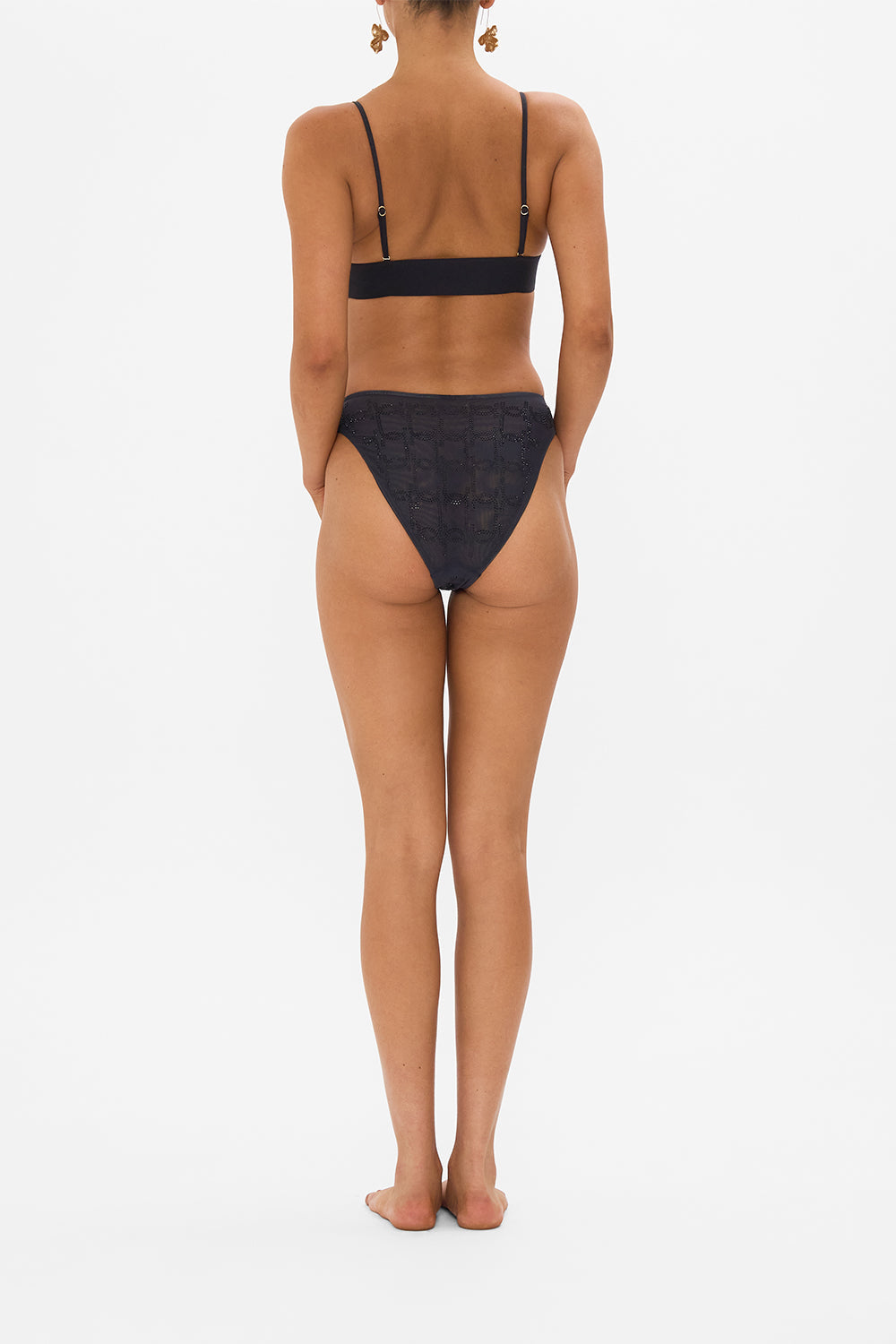 CAMILLA black mesh high waisted briefs