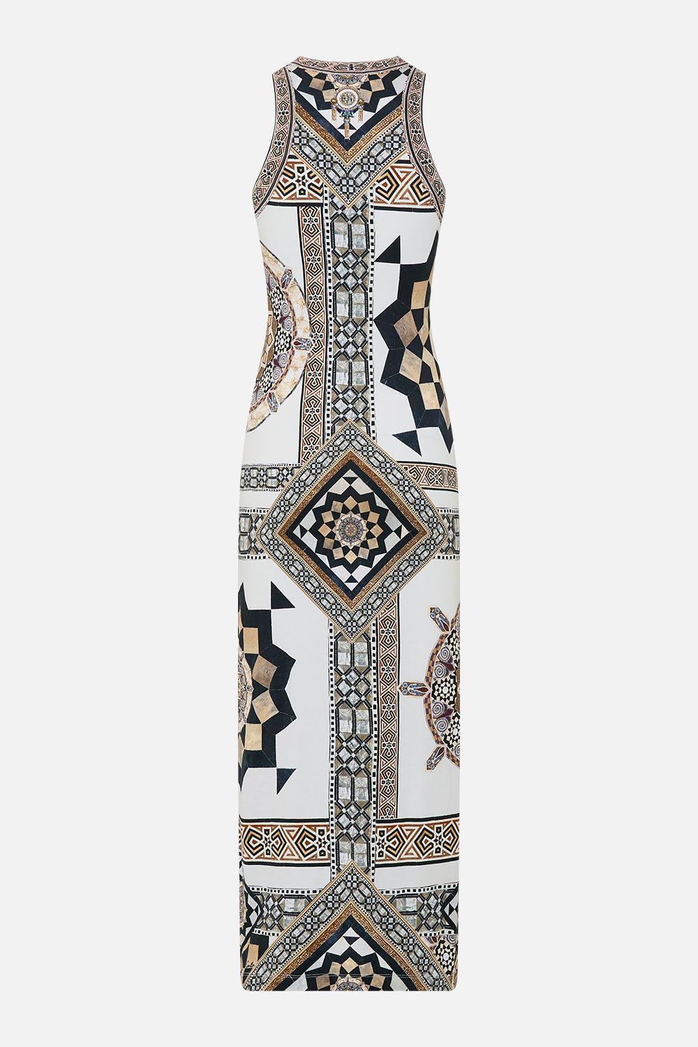 CAMILLA Jersey Tank Dress in Tile Style Print