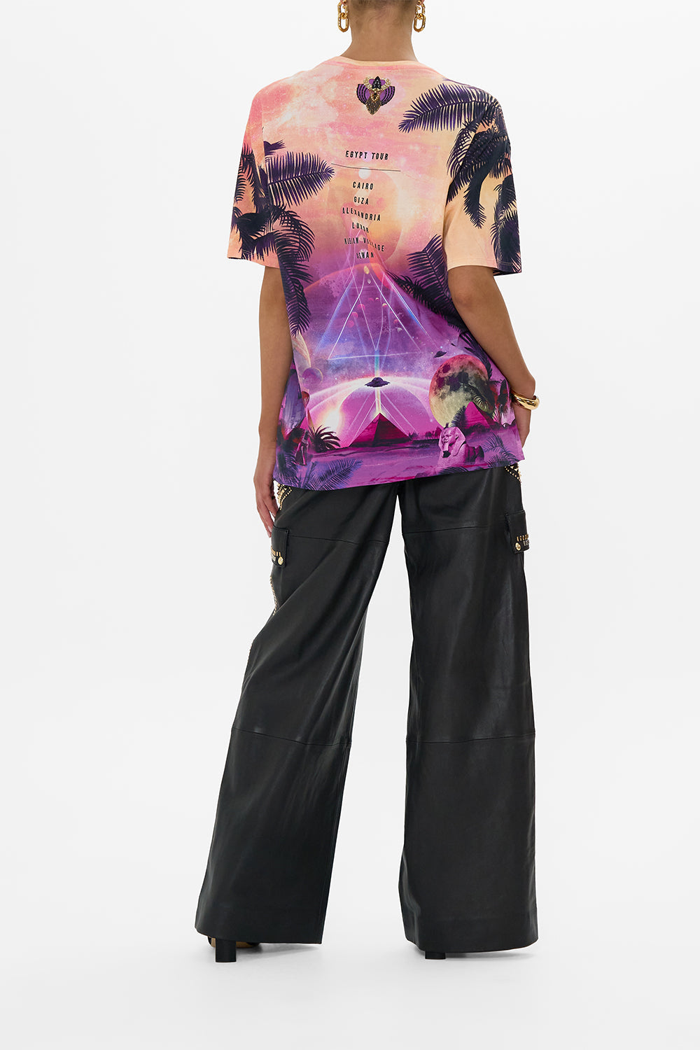 OVERSIZED BAND TEE - PURPLE/MULTI LUXORLAND LADY