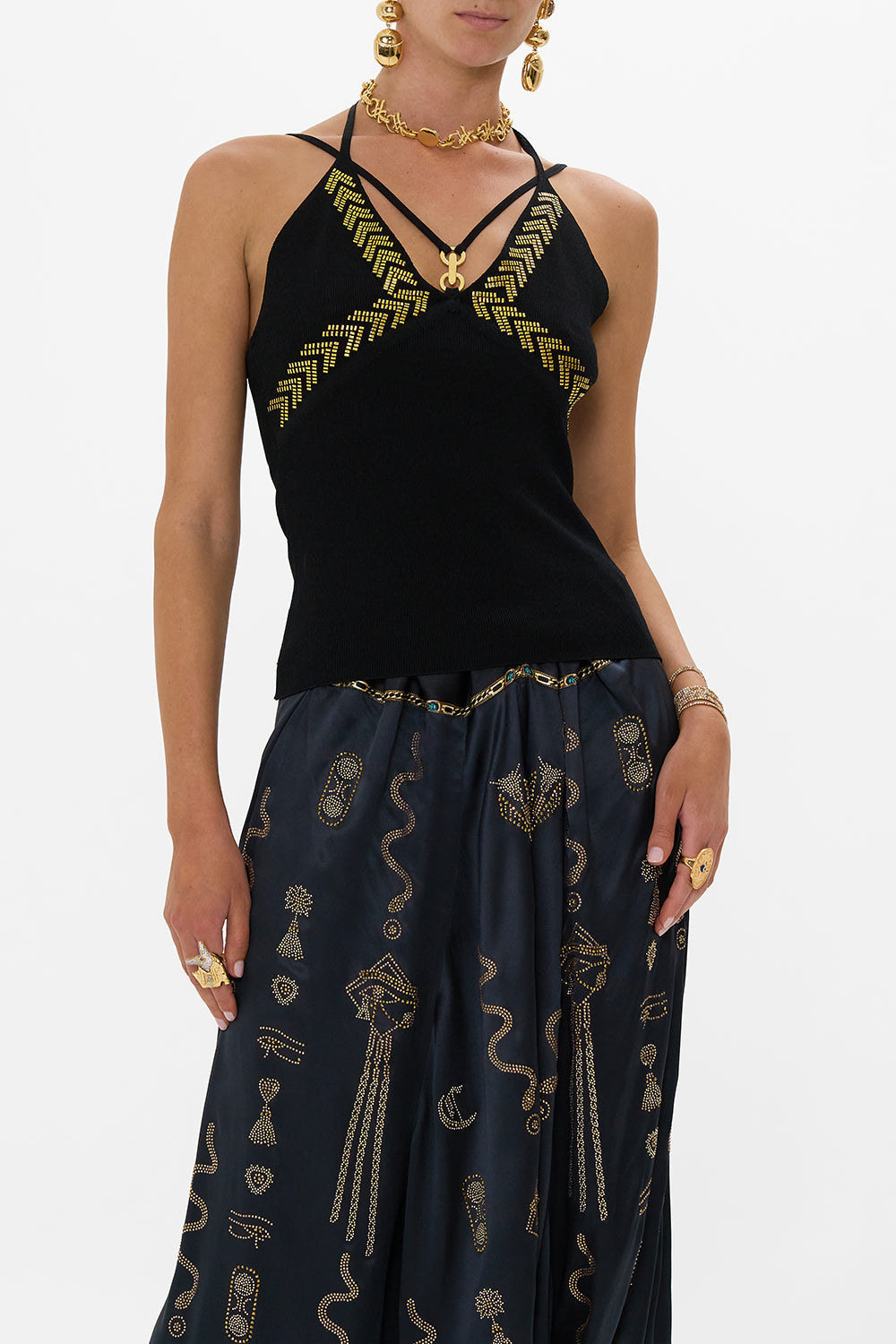 FITTED KNIT TOP WITH HARDWARE CALL ME CLEOPATRA