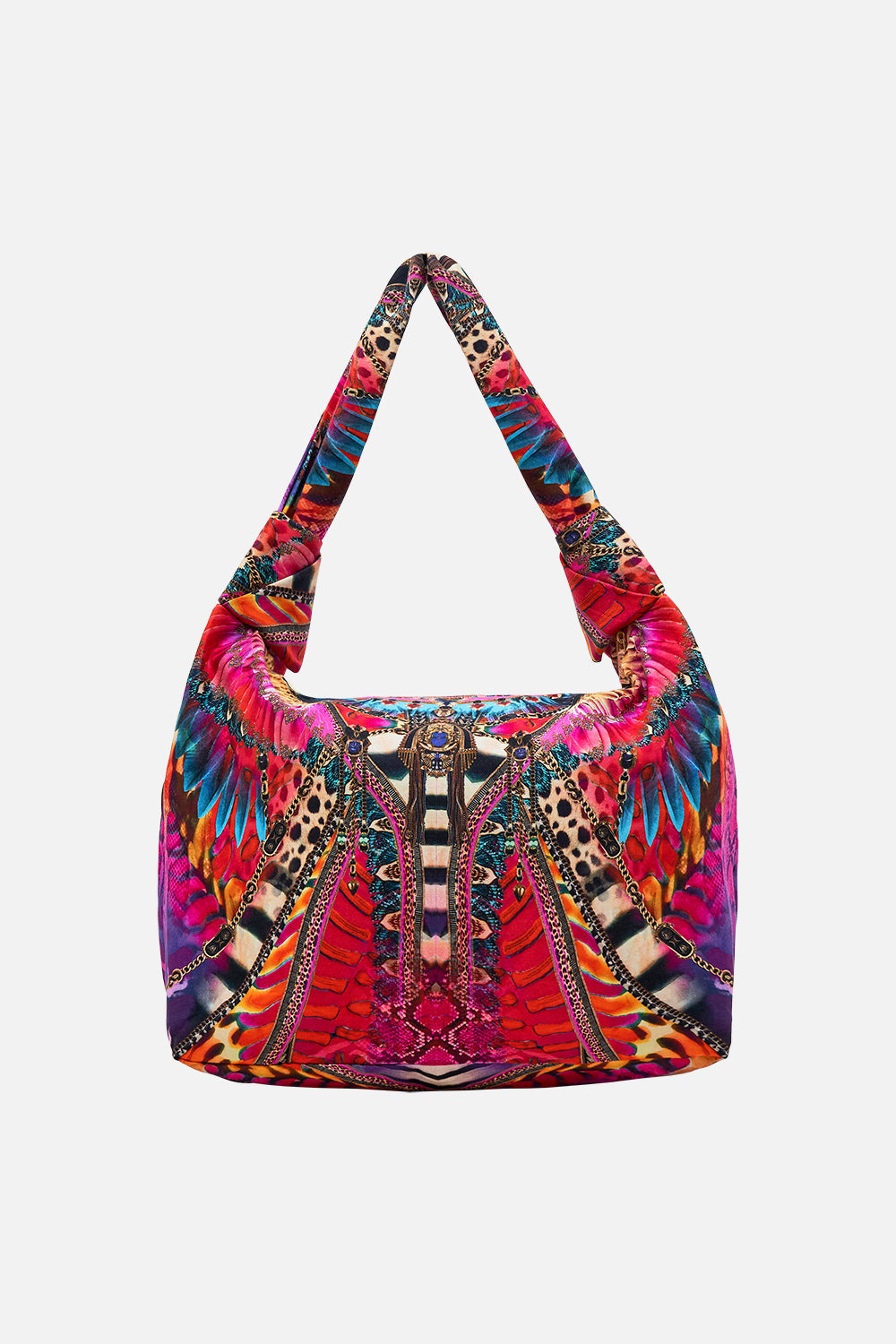 CAMILLA Slouch Shoulder Bag in Sahara Supernatural print.