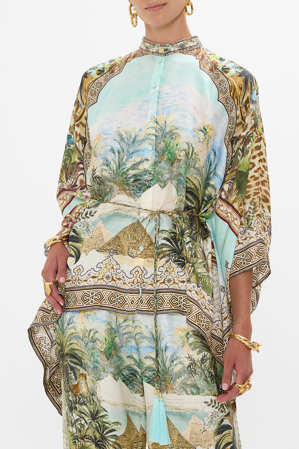 BUTTON THROUGH SCARF BLOUSE VIEWS OF THE VALLEY