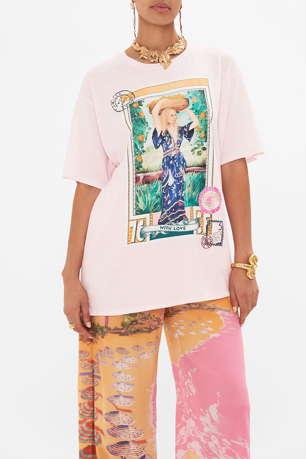 OVERSIZED BAND TEE CAPRI ME