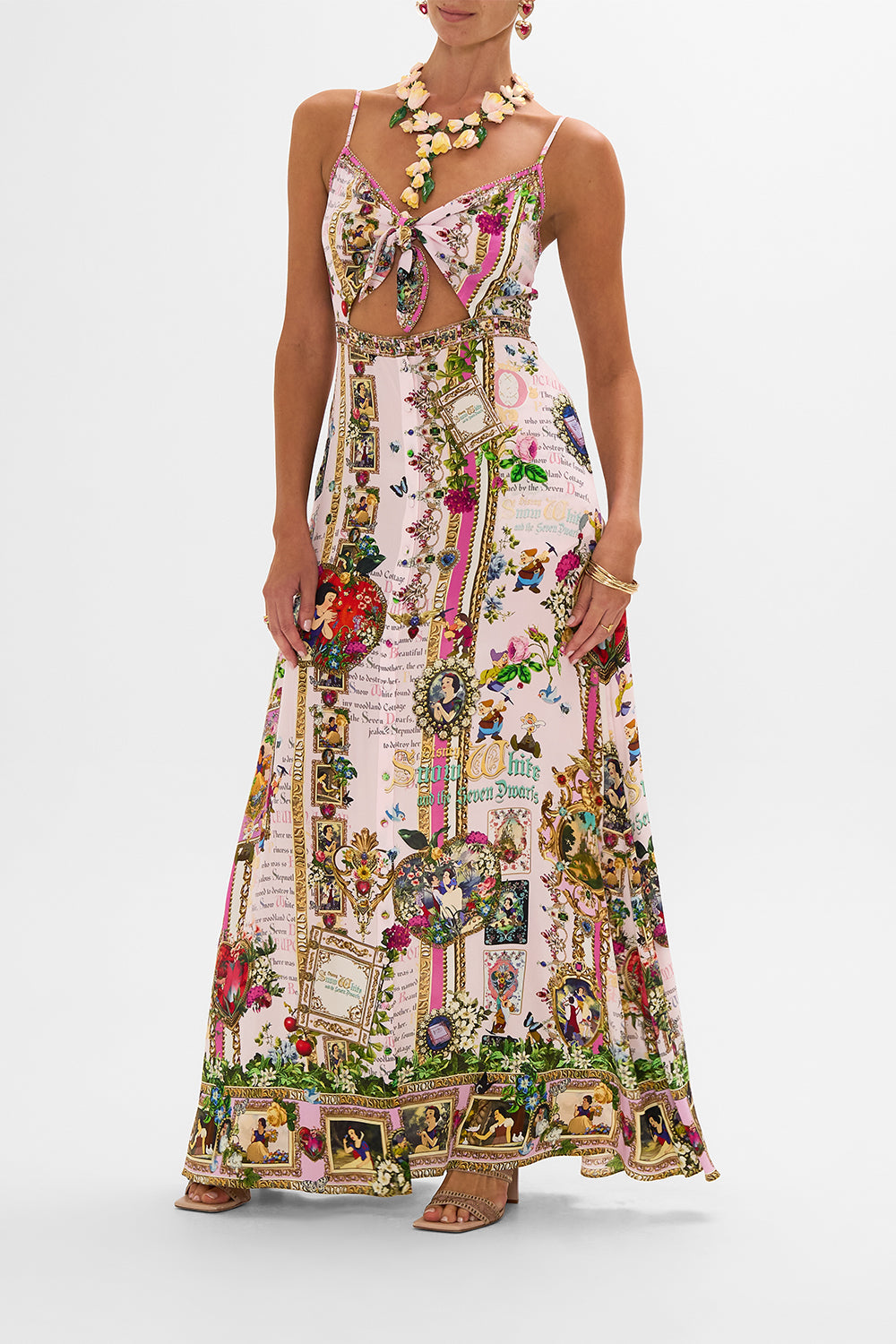 Disney CAMILLA silk maxi dress in My Sweet Snow White print
