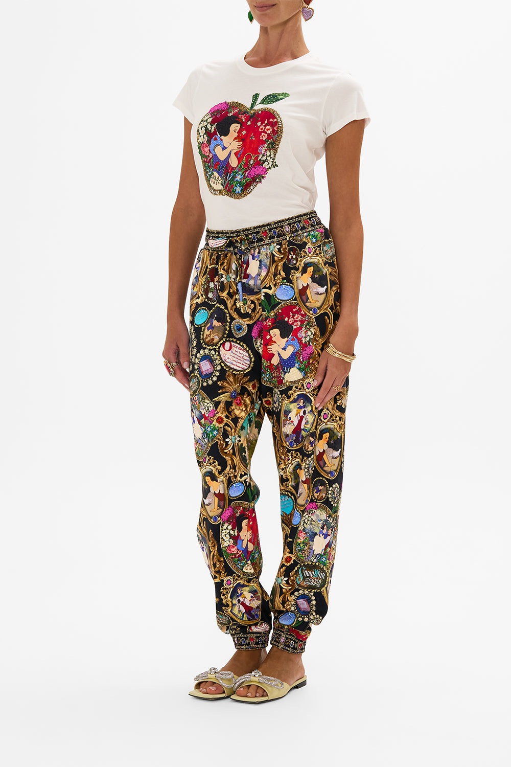 Disney CAMILLA jersey track pants in Happily Ever After print