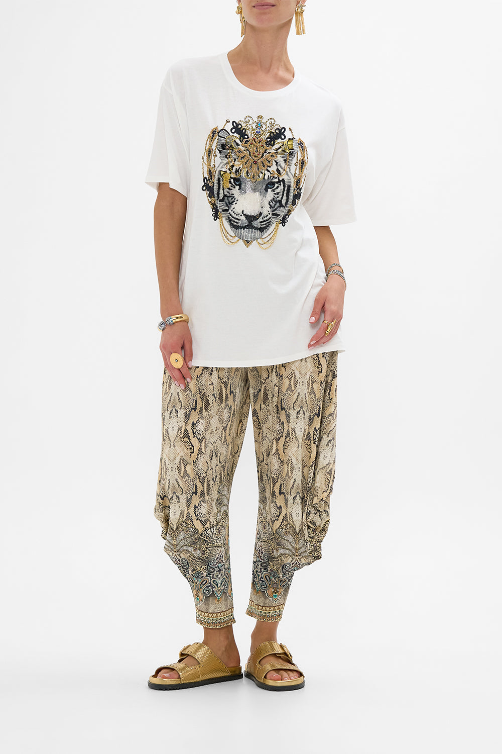 CAMILLA Oversized Band Tee White The Throne Room print