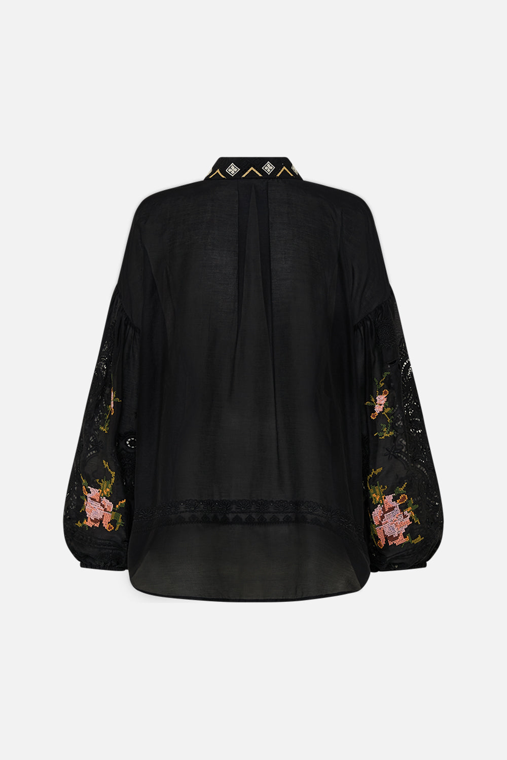CAMILLA Embroidered Balloon Sleeve Shirt Blouse Loom to Tomb print