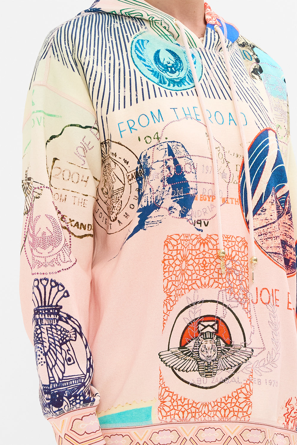 CAMILLA hoodie with pockets in Haute Passport print