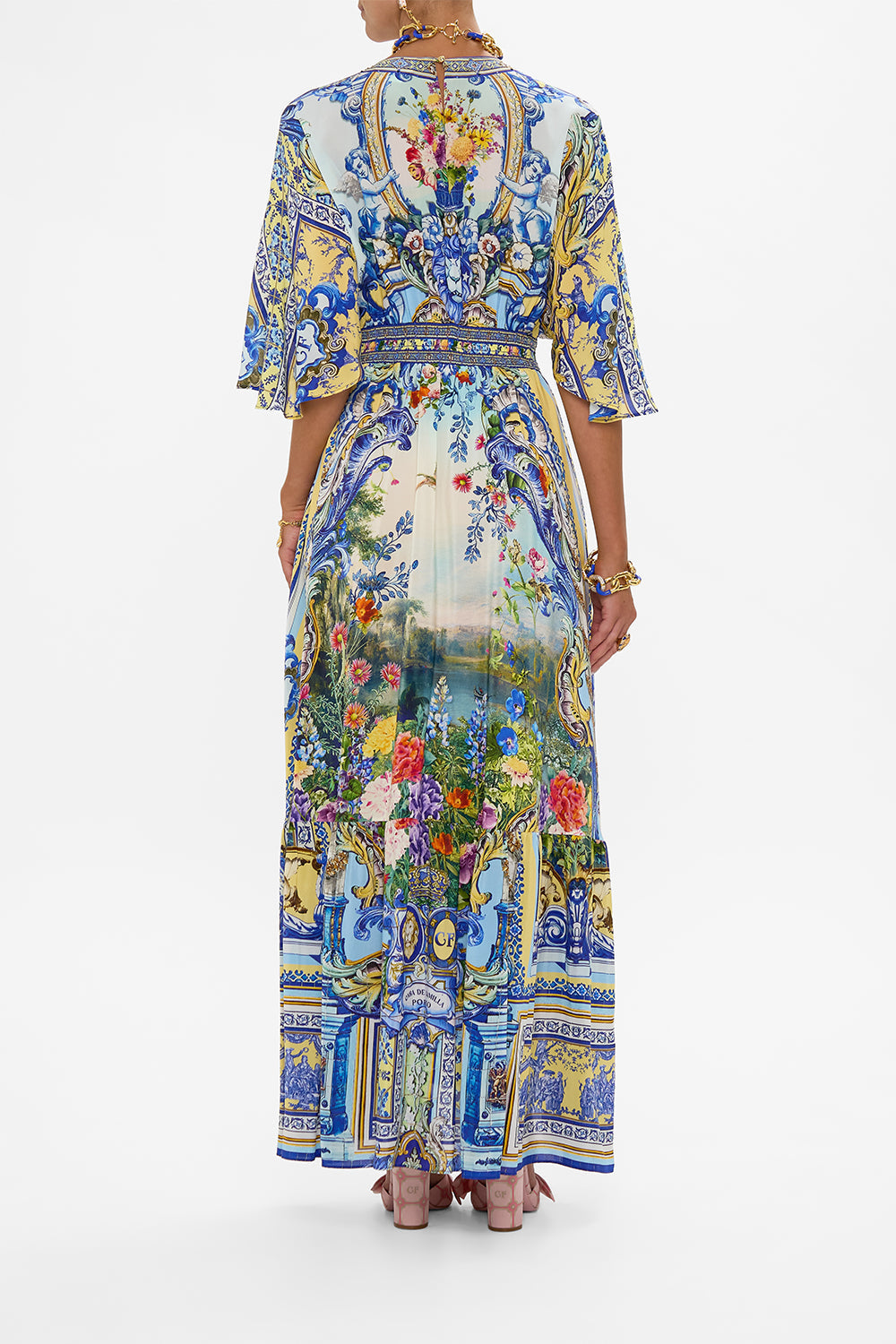 WAISTED DRESS WITH HEM RUFFLE WALL TO WALL WONDERS