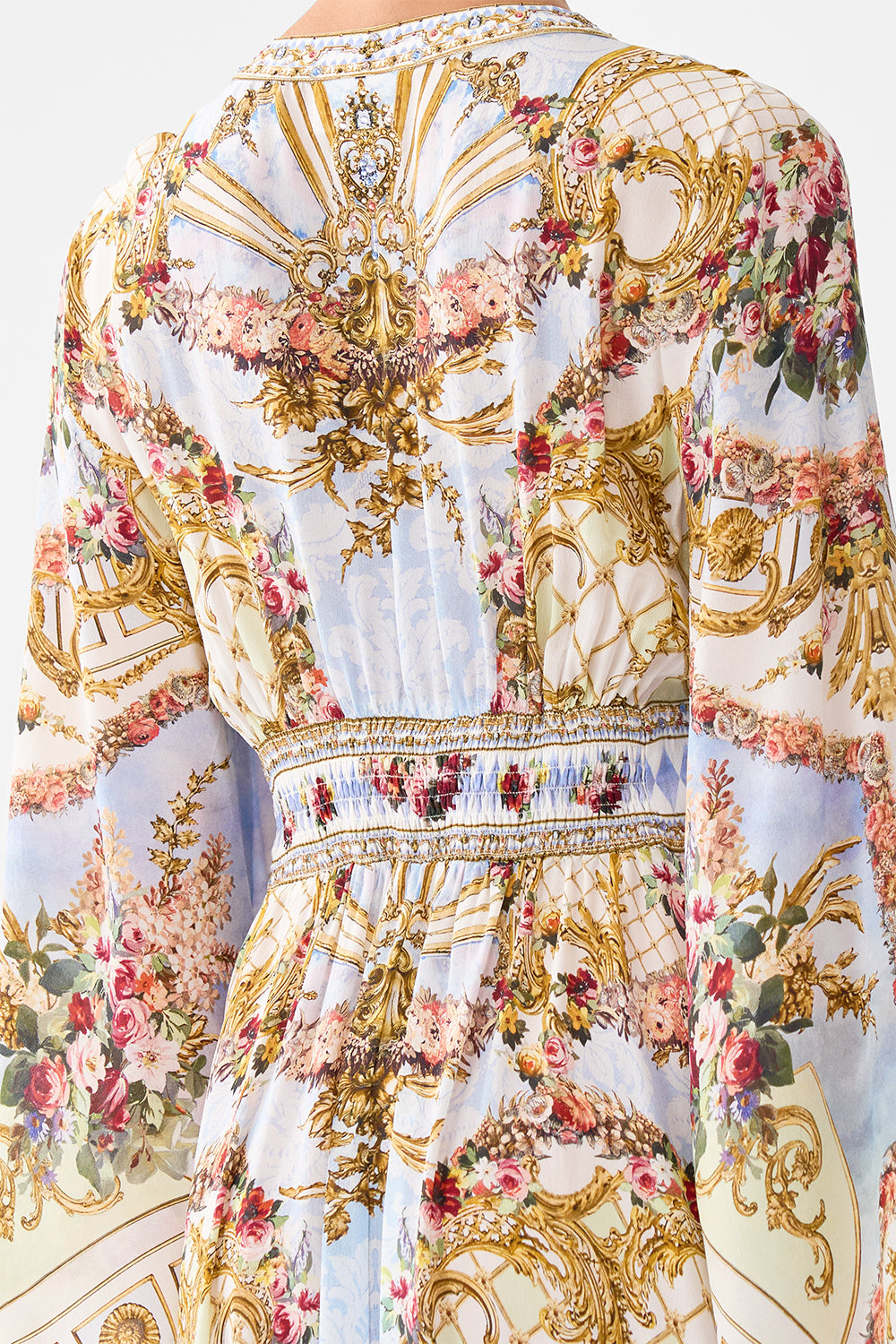 KIMONO SLEEVE DRESS WITH SHIRRING DETAIL THRONE GAMES