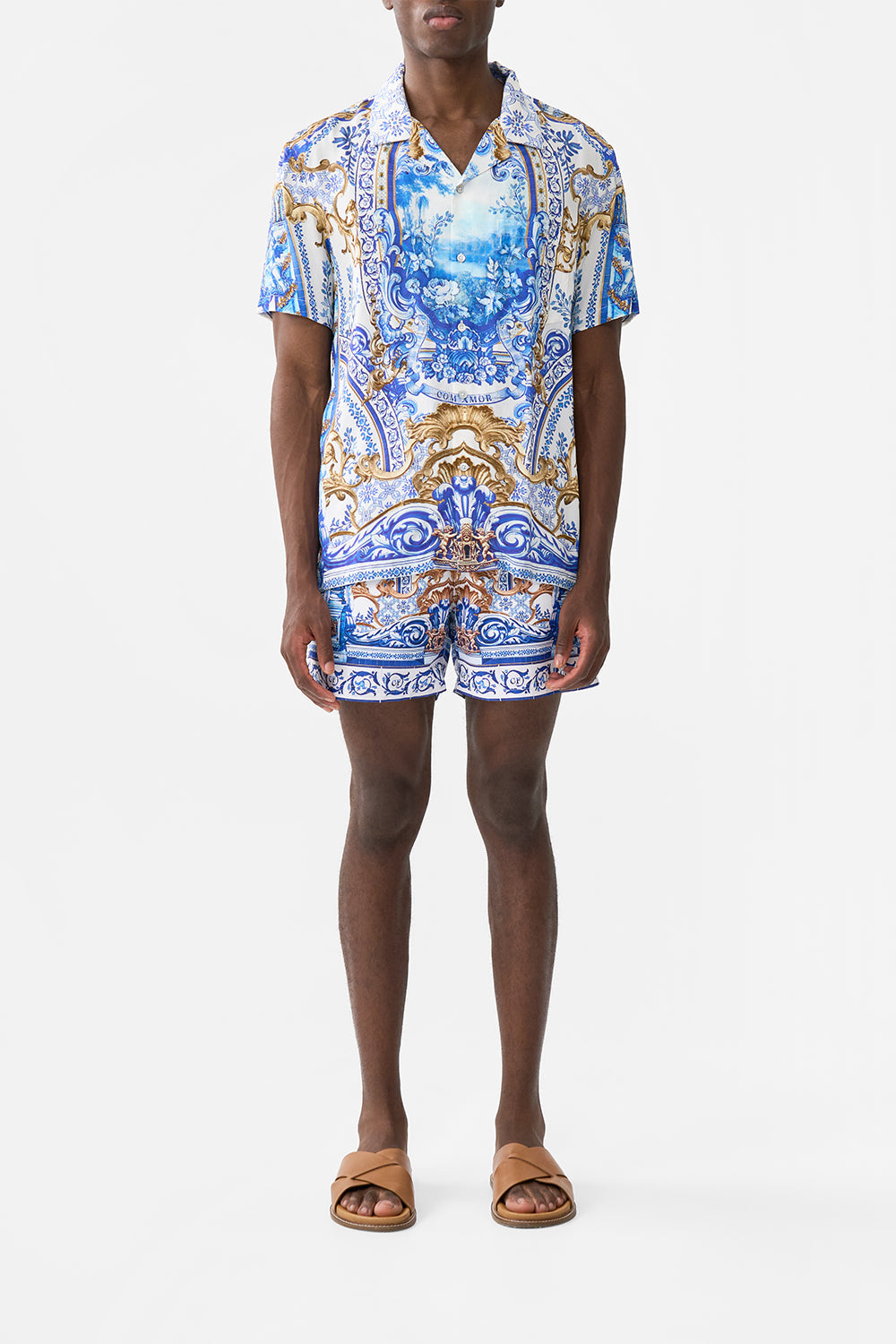 SHORT SLEEVE CAMP COLLARED SHIRT AZUL ADVENTURES