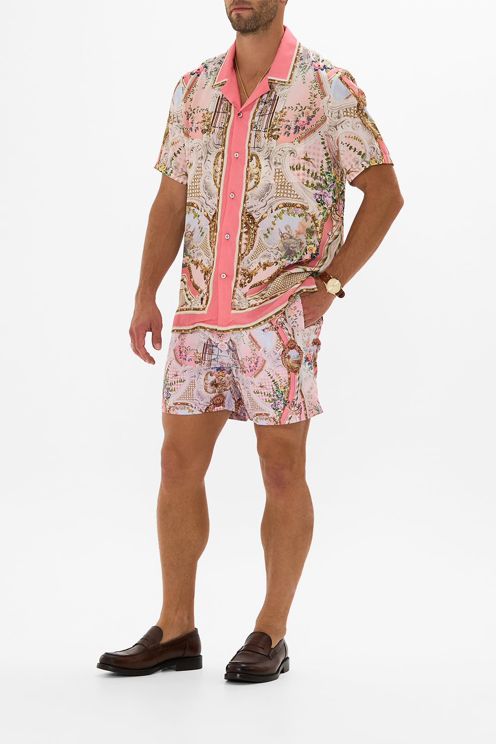 SHORT SLEEVE CAMP COLLARED SHIRT LISBON LULLABY