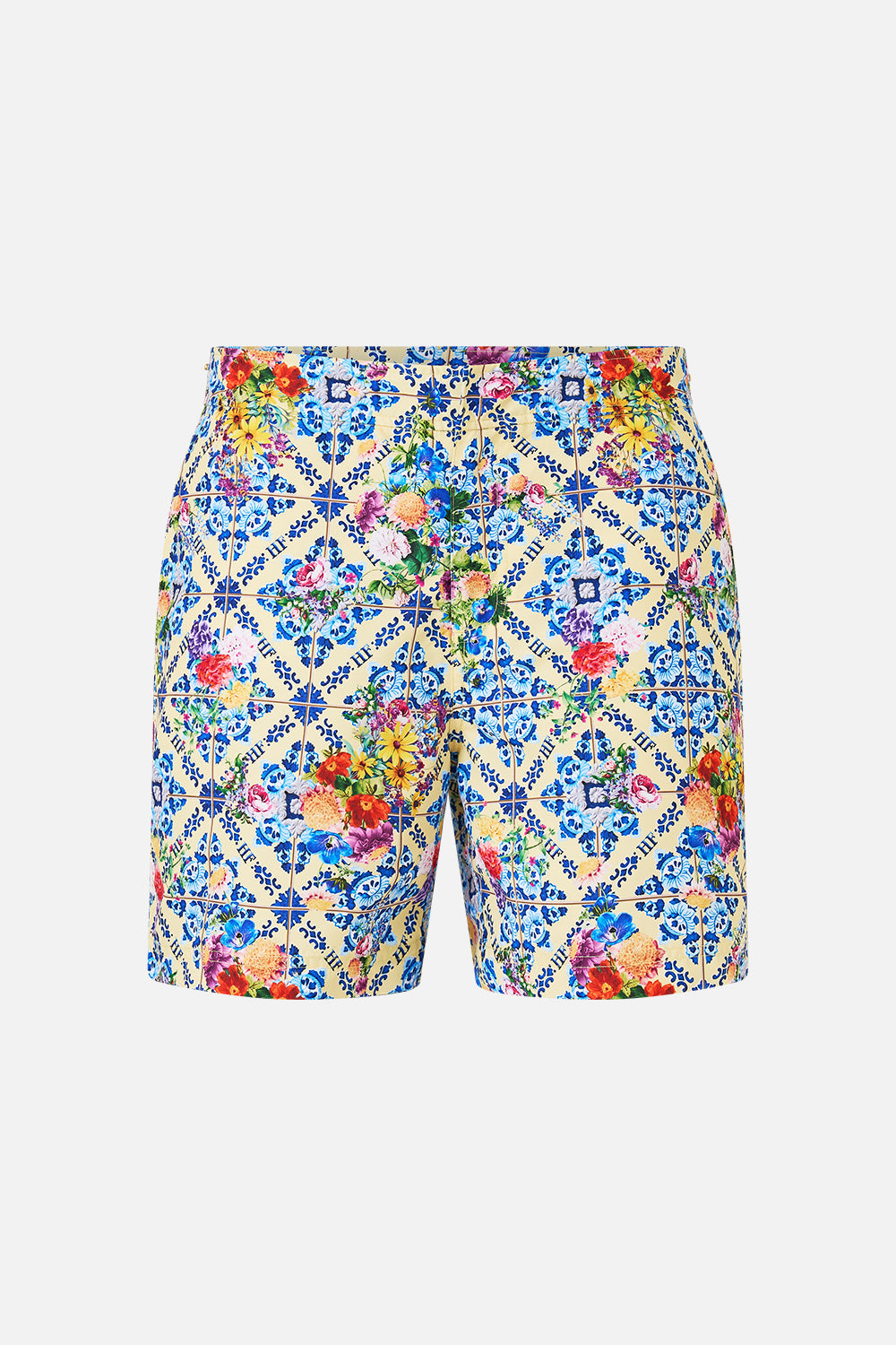CAMILLA Mid Length Swim Short in Wall To Wall Wonders print