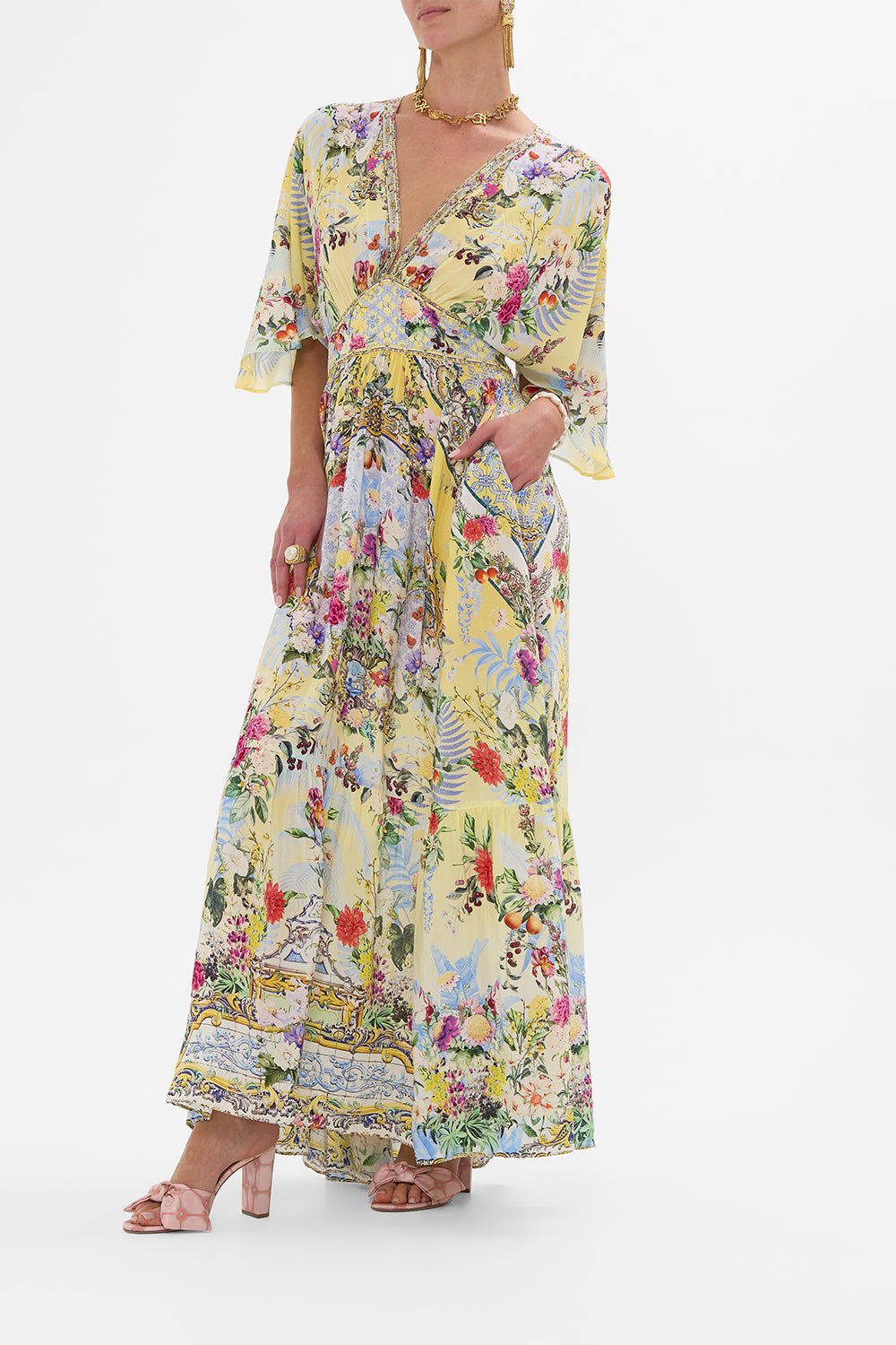 WAISTED DRESS WITH HEM RUFFLE FLOR FANTÁSTICA