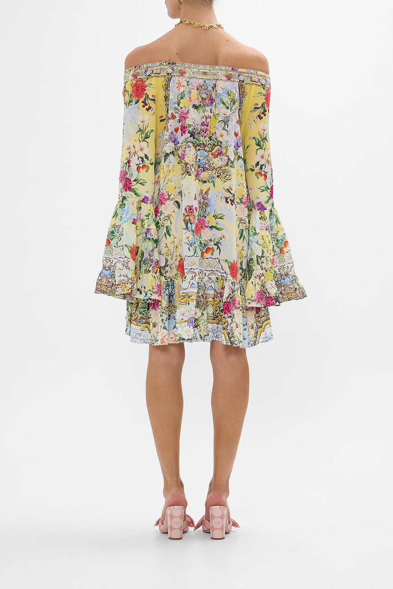 OFF SHOULDER SHORT DRESS FLOR FANTÁSTICA