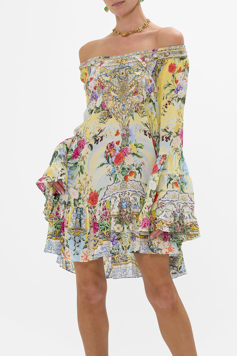 A LINE FRILL DRESS FLOR FANTÁSTICA