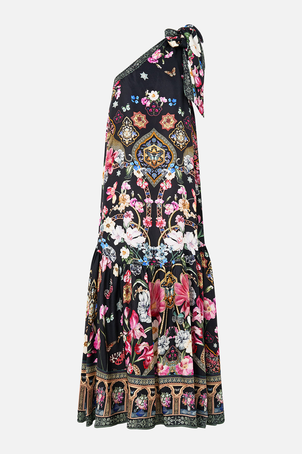 TIE ONE SHOULDER DRESS MIDNIGHT IN MONSERRATE