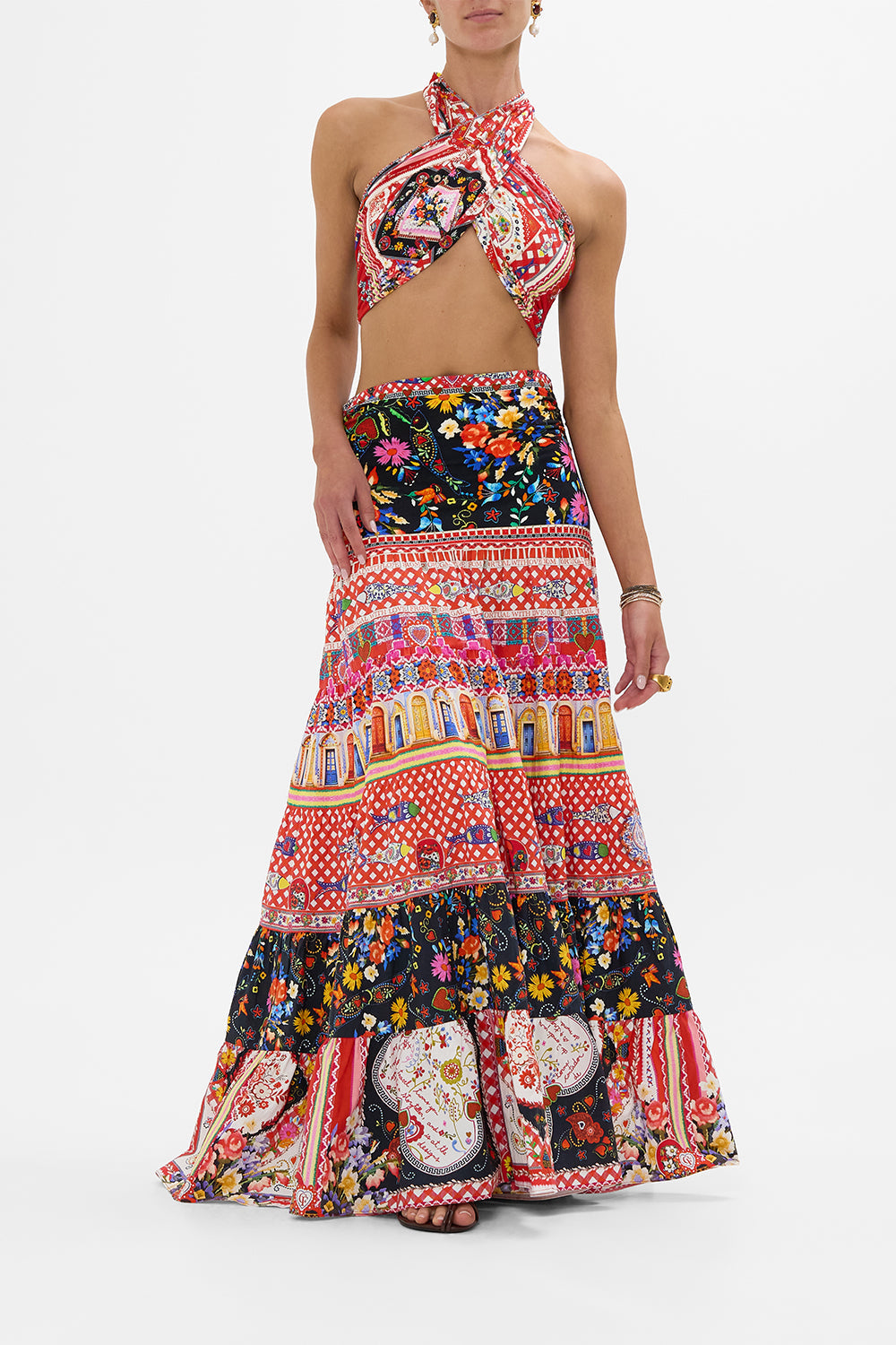 The Folk Fabulous Jersey Tie Up Scarf Top | CAMILLA US