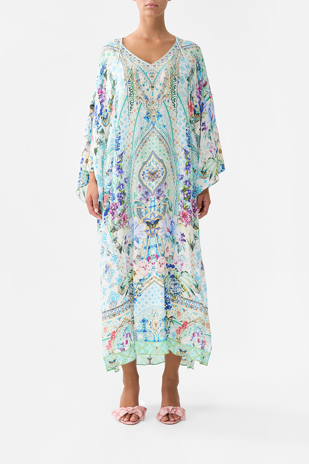 V NECK KAFTAN WITH TIES SUNRISE IN SINTRA