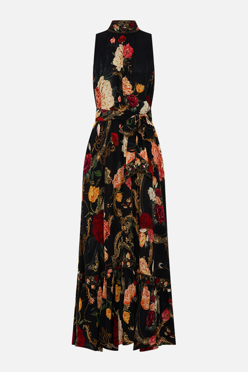 NECKTIE DRESS WITH ELASTICATED WAIST LAY OF THE LAND