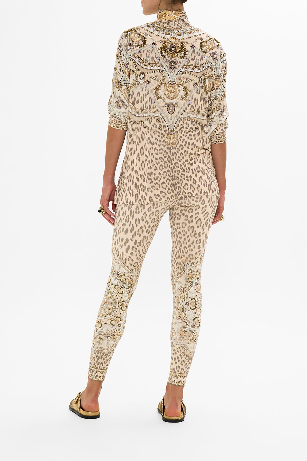 CAMILLA blush leggings in Grotto Goddess print.