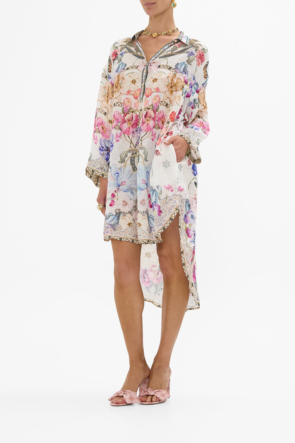 RELAXED HIGH LOW SHIRT DRESS MONSERRATE MAGIC