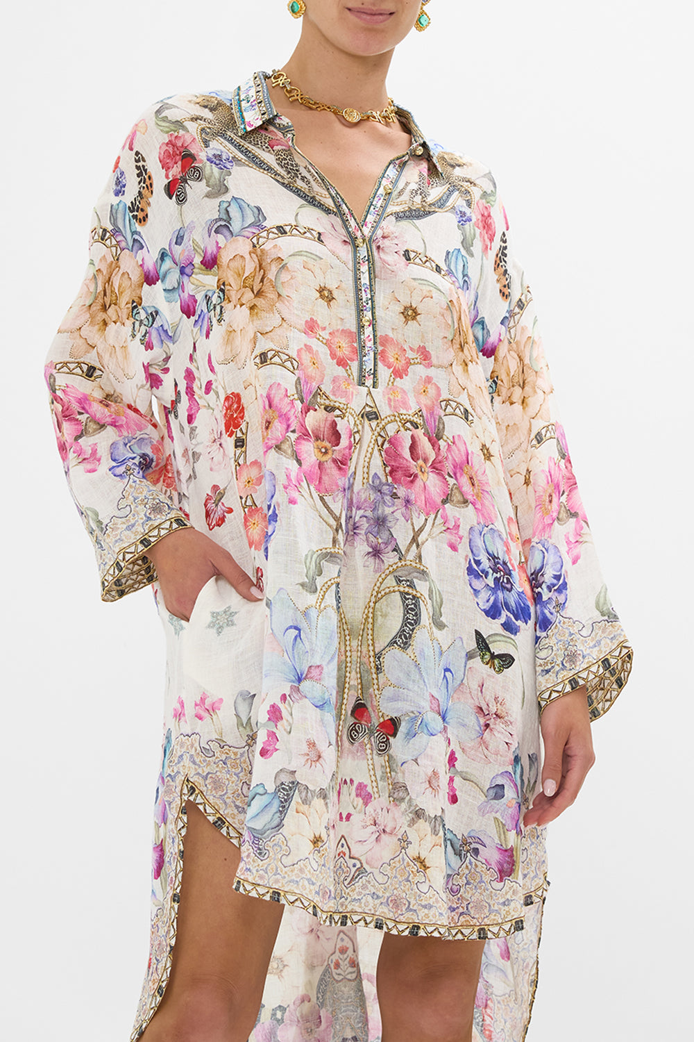 RELAXED HIGH LOW SHIRT DRESS MONSERRATE MAGIC