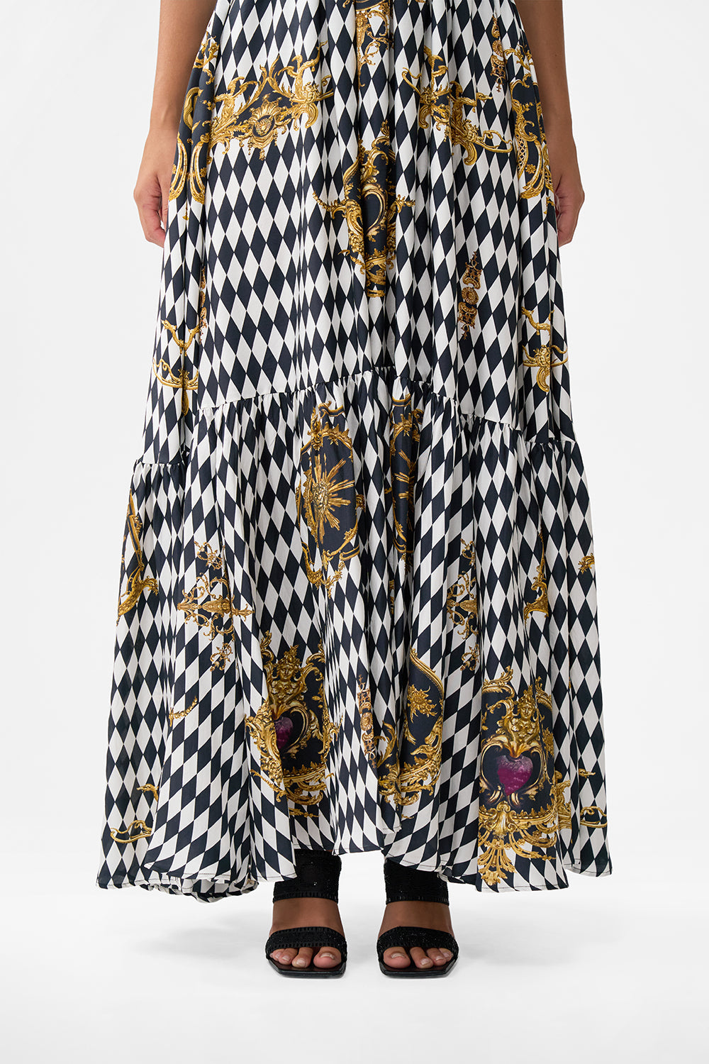 RUFFLE HEM HALTER DRESS MONARCHY MANIA