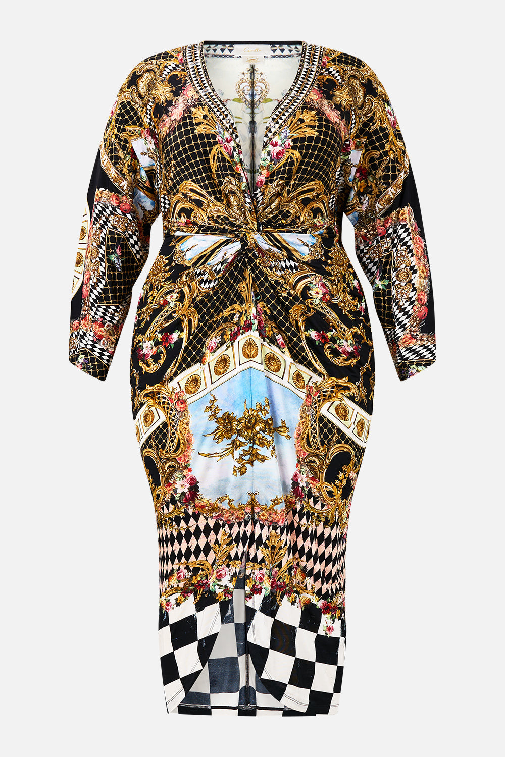 LONG SPLIT FRONT TWIST DRESS MONARCHY MANIA