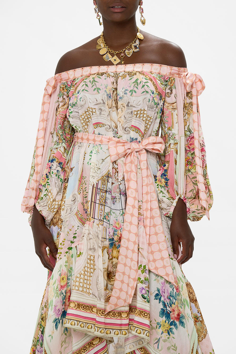 BOW SLEEVE MAXI DRESS LISBON LULLABY