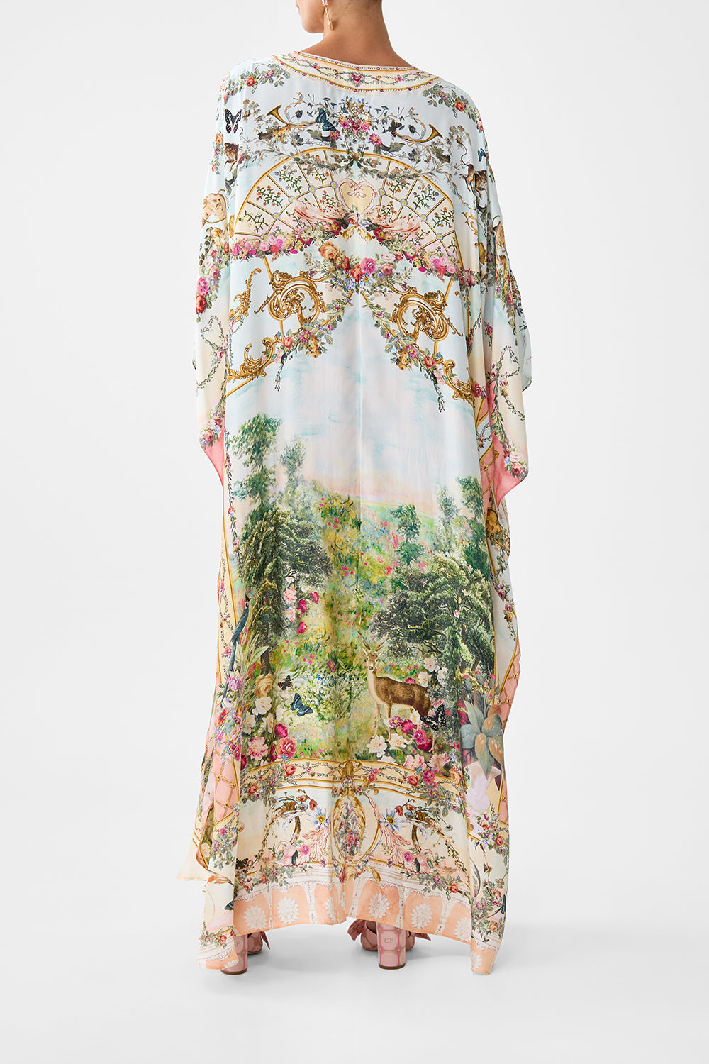 V NECK KAFTAN WITH FRONT WELT POCKETS ARCHES OF AMOR