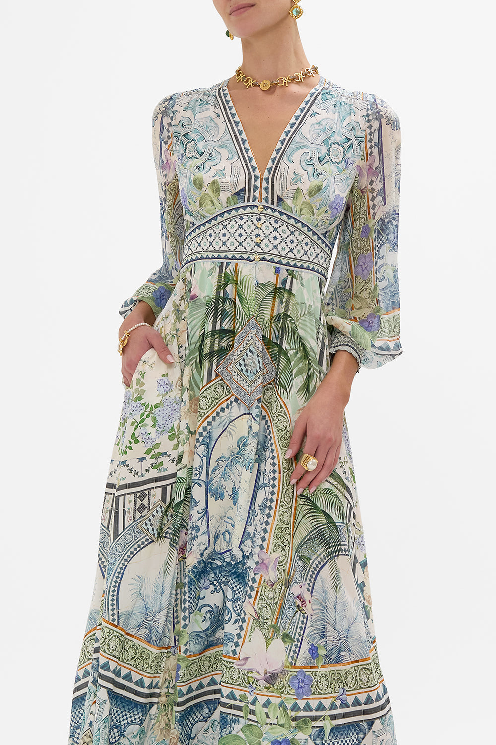 BUTTON DRESS WITH SHAPED WAISTBAND JARDIM PARTY