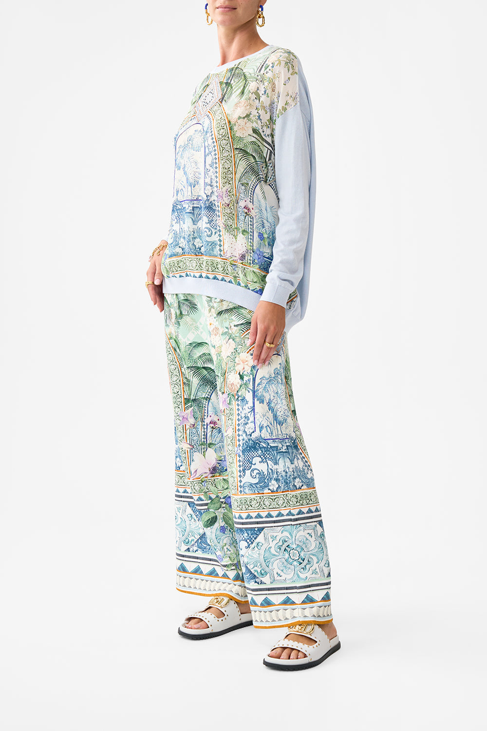 LONG SLEEVE JUMPER WITH PRINT FRONT JARDIM PARTY