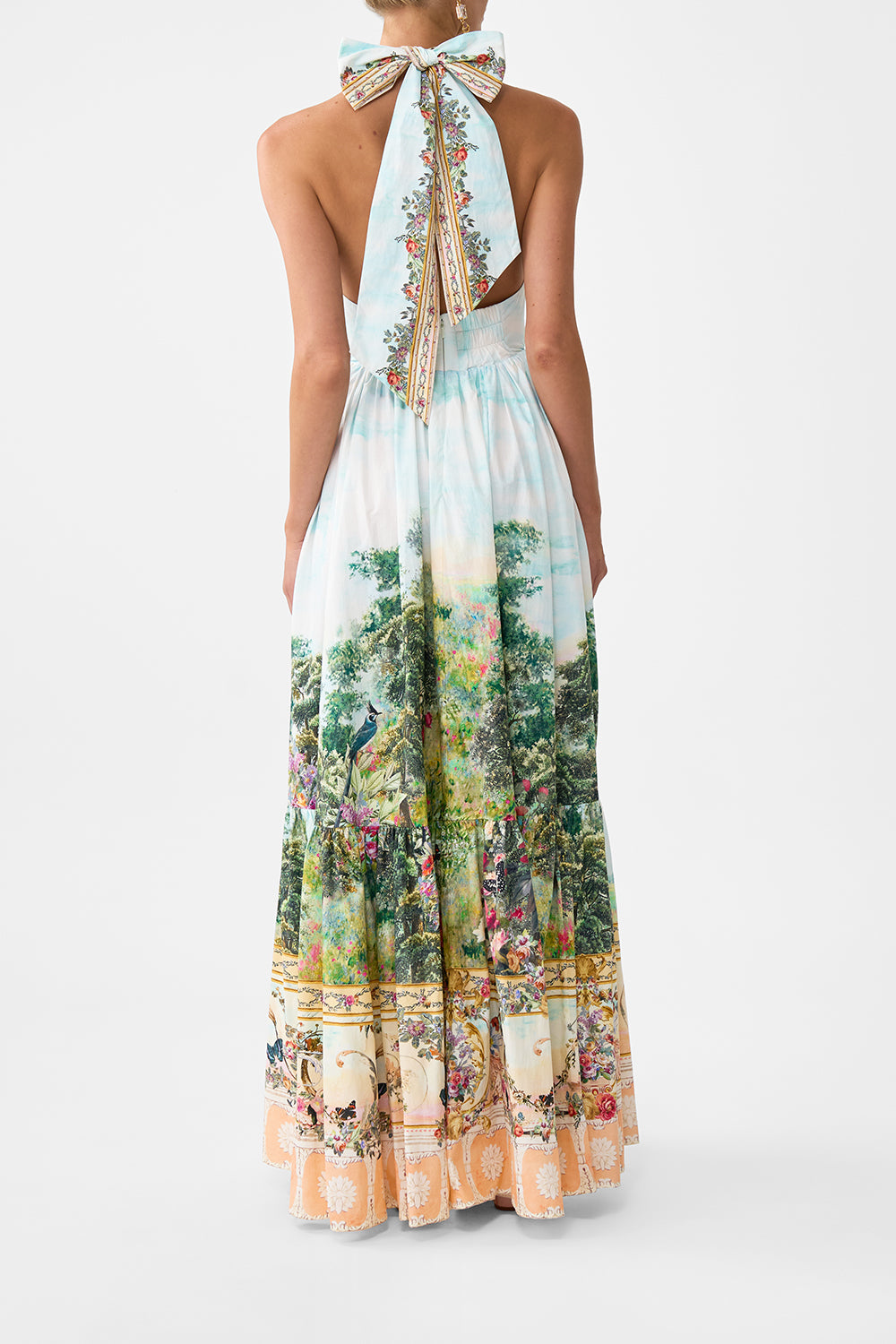 RUFFLE HEM HALTER DRESS ARCHES OF AMOR