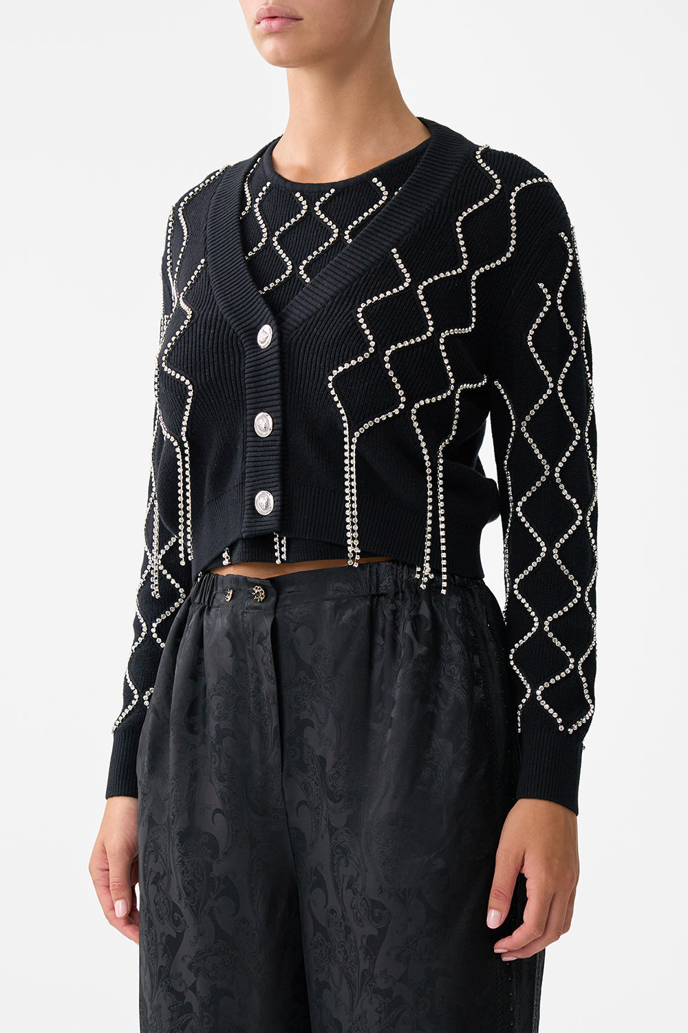 CROPPED KNIT CARDIGAN MONARCHY MANIA