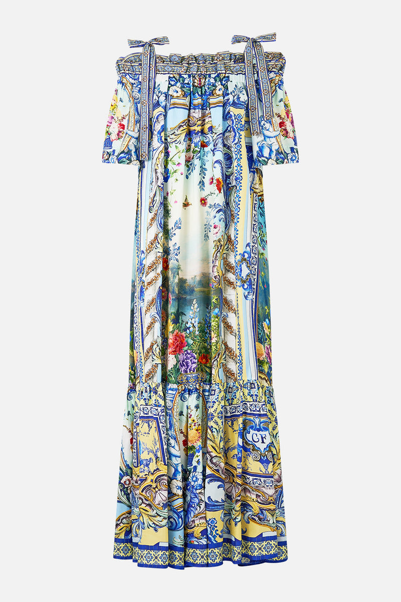 OFF SHOULDER FRILL DRESS WITH STRAPS CORRIDOR OF CALM