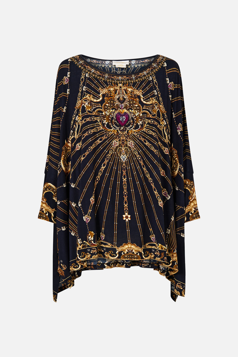 SCOOP NECK SLOUCH TEE BAROQUE AROUND THE CLOCK