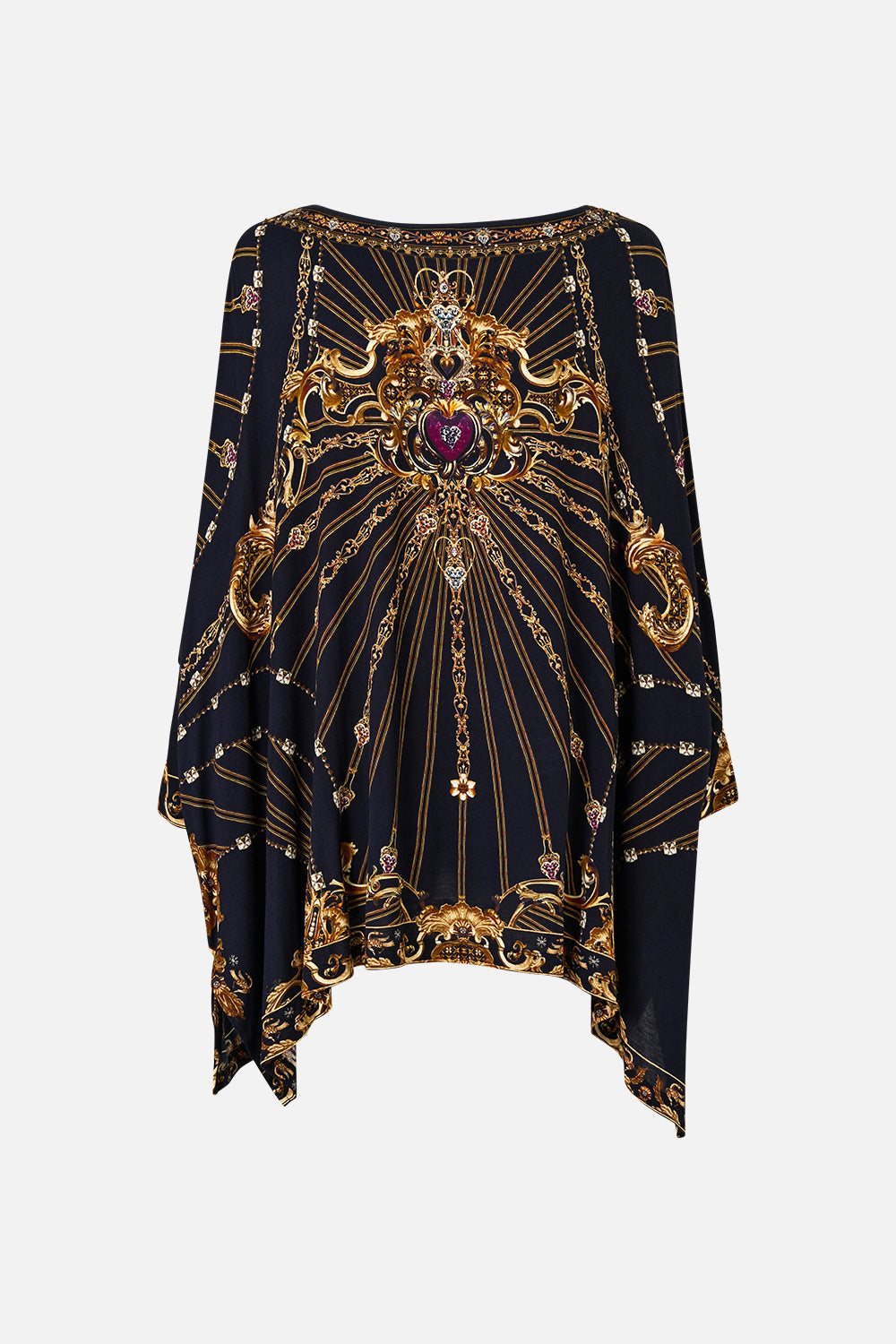 SCOOP NECK SLOUCH TEE BAROQUE AROUND THE CLOCK