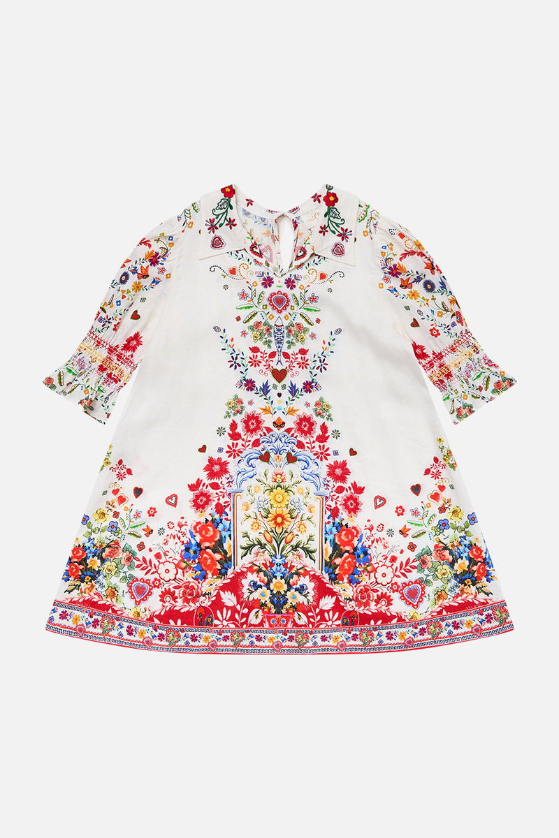 LONG SLEEVE TIERED SHORT DRESS FAITH, LUCK & JUSTICE