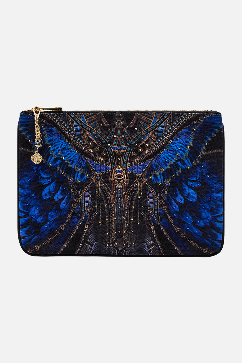 CAMILLA Small Canvas Clutch in Other Side of The Oasis print.