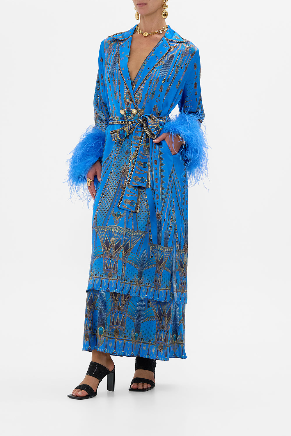 SPLIT CUFF SOFT COAT WITH FEATHERS ARCHIVAL REVIVAL