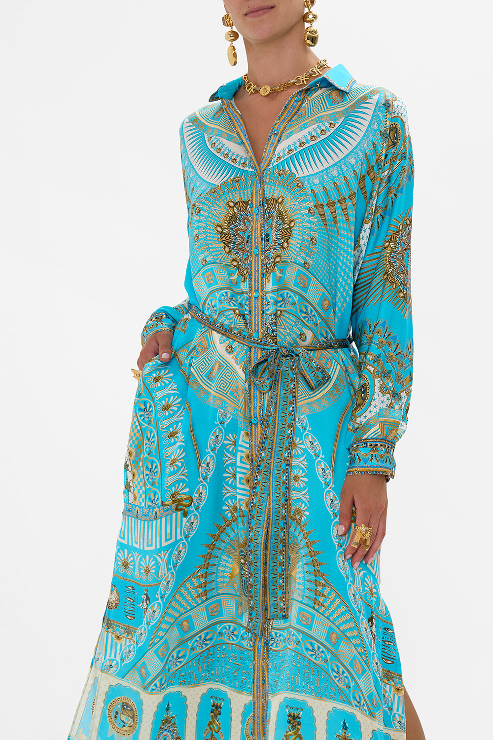 COLLARED BUTTON THROUGH DRESS TEMPLE OF LIGHT