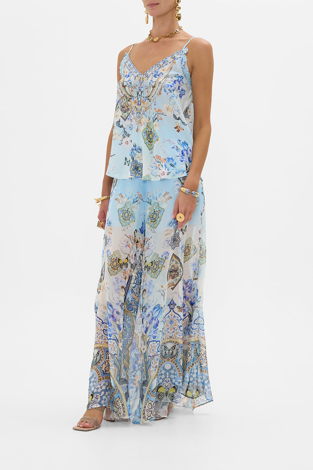 GATHERED CAMI WITH ADJUSTABLE STRAPS AL MANIAL PALACE MEMOIRS