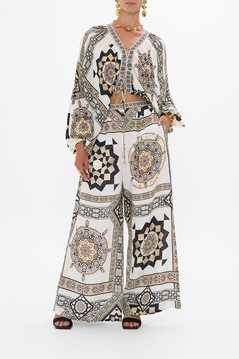 TUCK FRONT PANT TILE STYLE