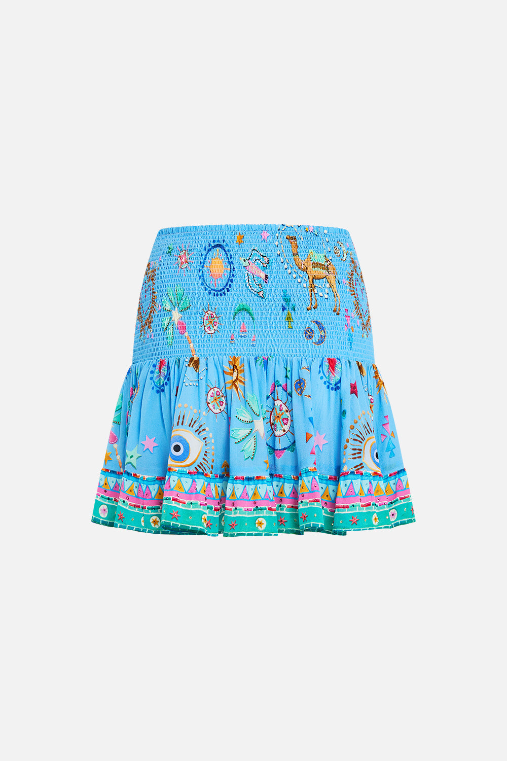 SHORT SHIRRED SKIRT A PAINTED VILLAGE