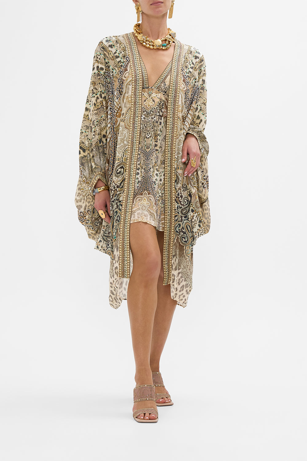 CAMILLA Dramatic Sleeve Cocoon Layer in The Throne Room print