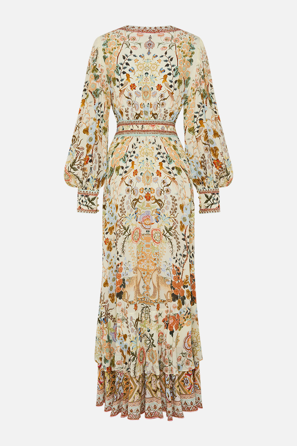 CAMILLA Long Button Front Dress in Honour of Heirlooms print