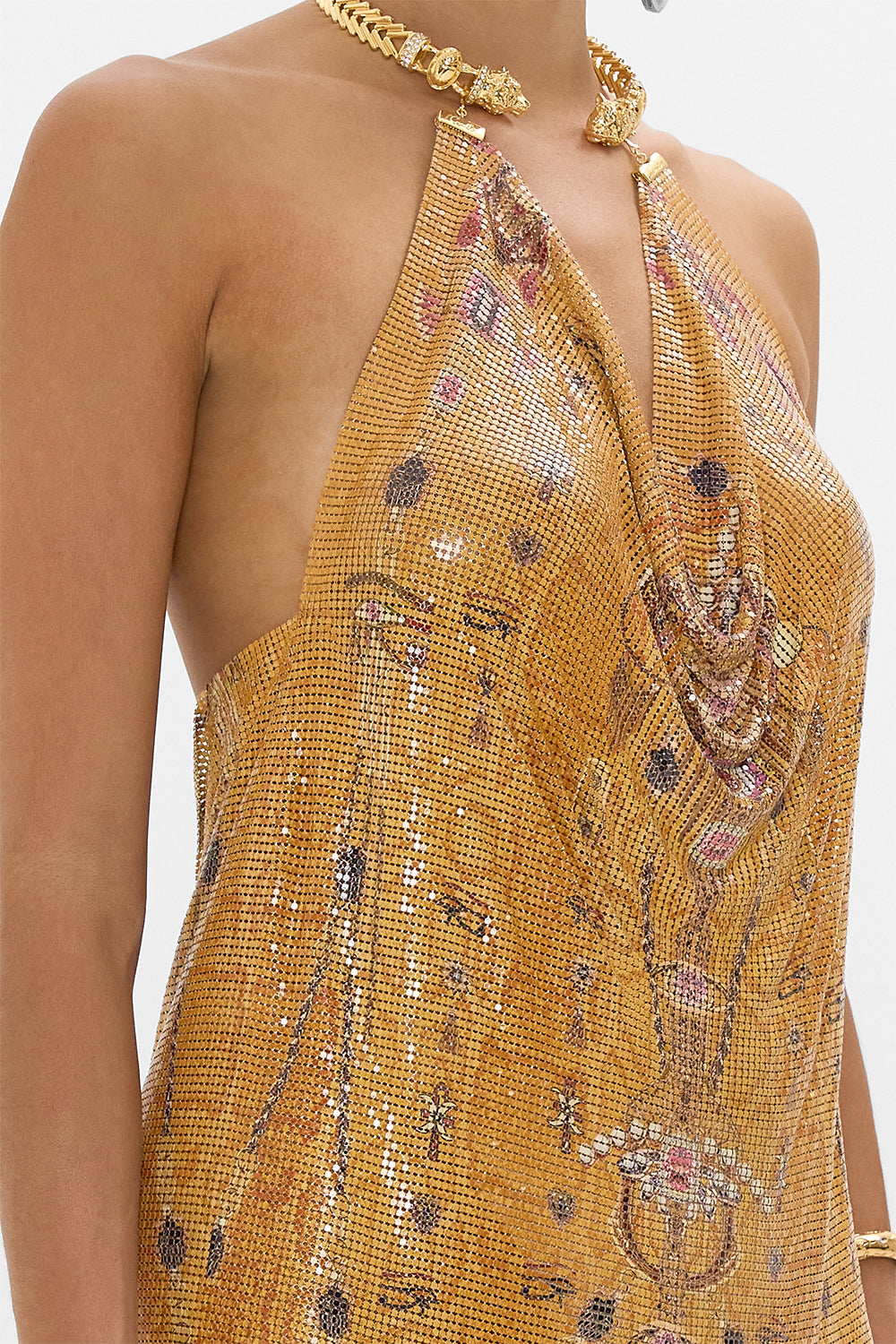 GLOMESH LONG DRESS WITH NECKPIECE VALLEY OF THE KINGS